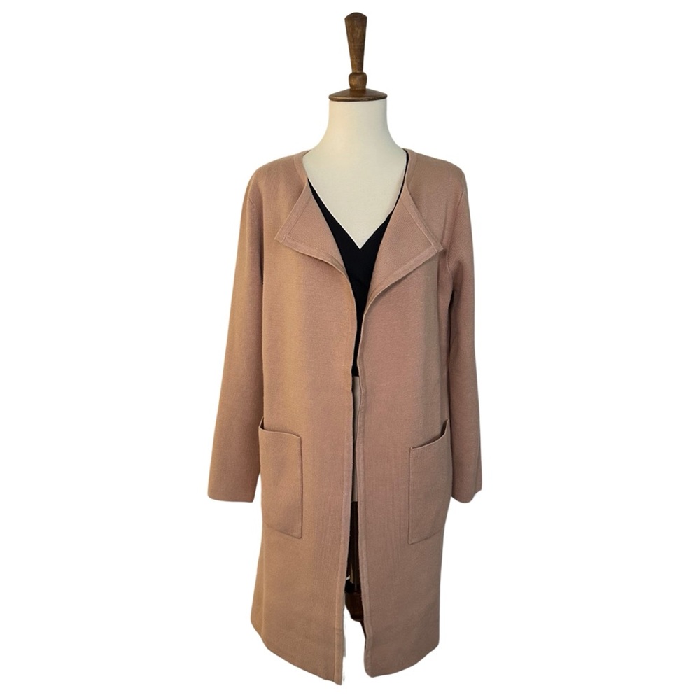 NWT Long Open Front Tan Sweater Coat